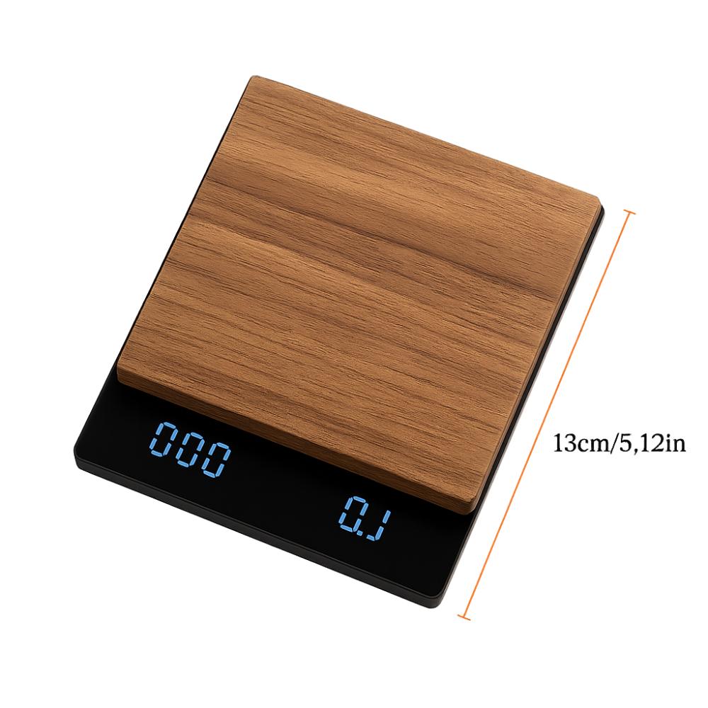 LED Mini Wooden Tea Scale Type-c Precision Tea Scale Electronic Tea Scale Coffee Weighing