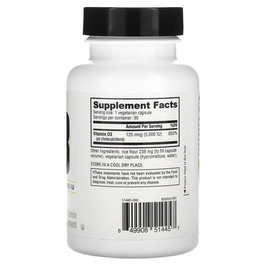 Vitamin D3, 125Mcg (5,000Iu), 90 Capsules