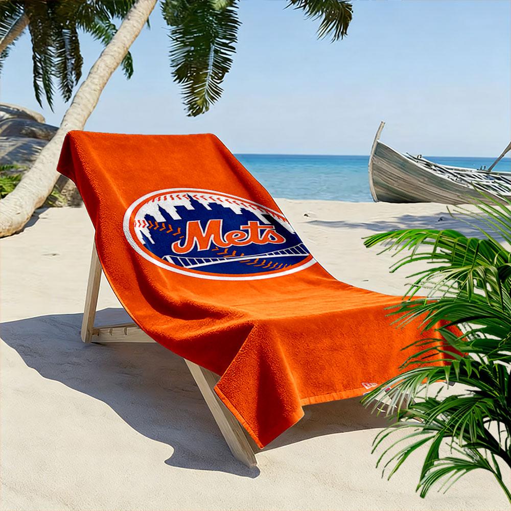 Orange Mets Baseball Logo Towel A must-have beach towel for beach travel