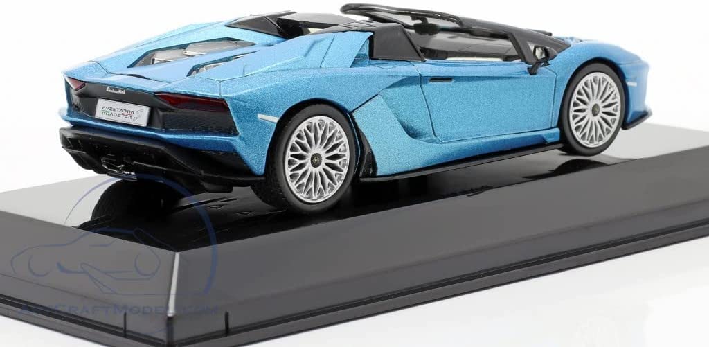 Lamborghini Aventador Mini Car 1/43 LAMBORGHINI AVENTADOR S Spider 2017 (Blue Metallic) with Case