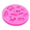 Silicone Mold Baby Shower Party Stroller Hand Bottle Trojan 3D Fondant Cake Candy Decorating Tools