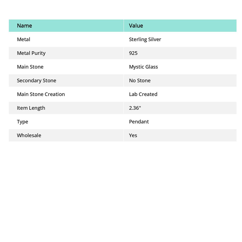 Натуральный мистический драгоценный камень из стекла, ювелирная подвеска из стерлингового серебра 925 пробы, 2,36" F6v69