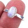 Кольцо из стерлингового серебра 925 пробы с натуральным радужным лунным камнем ручной работы S.8 Z4M17