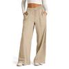 Women Sweatpants Elastic Mid-rise Adjustable Drawstring Straight Wide Leg Jogger Athletic Pants with
