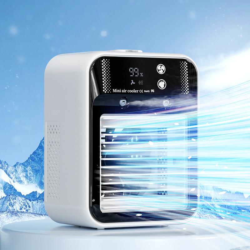 USB Spray Humidifier Mini Air Conditioner Fan Desktop Water Cooling Fan Dormitory Cooling Electric Fan Rechargeable Cooler Fan