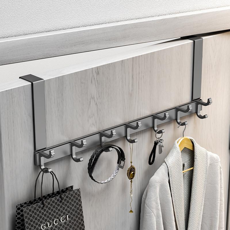 Modern Door Back Hook Rack With Removable Design For Bedroom Storage And Clothing Organization