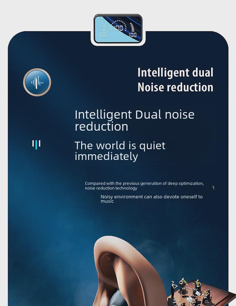 Bluetooth TWS-гарнитура с большим экраном: Беспроводные наушники-вкладыши V9 с двумя наушниками