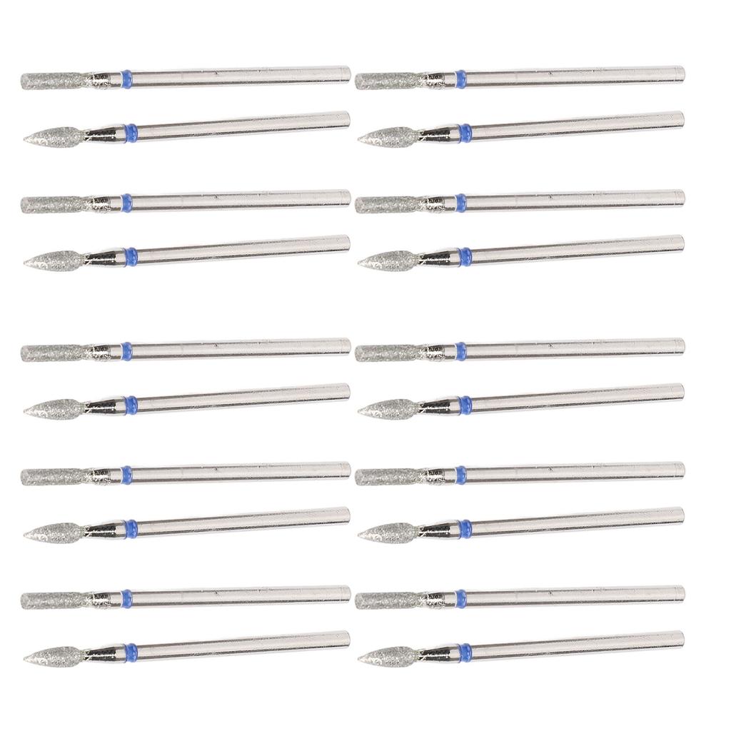20pcs Nail Drill Bits Nail Stainless Steel Drill Bits Professional Nail Grinding Head for Electric G