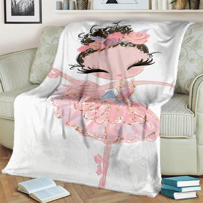 Милое 3D одеяло с изображением балета для девочек, балерины, феи, лебедя, единорога, мультяшное 3D одеяло, мягкое одеяло для дома, спальни, кровати, дивана, пикника, путешествий, детей