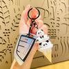 Adorable Cartoon Panda Keychain With Cute Ice Cream Stack Design Pvc Material