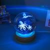 Luminous 3D Crystal Ball Night Light - Engraved Glass Room Ornament, Perfect Birthday Gift for Girls