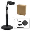 Tabletop Microphone Stand with Adjustable Angle and Height (24-32cm) and Weighted Base, Universal Mic Clip for Meetings, Seminars, Live Performances,