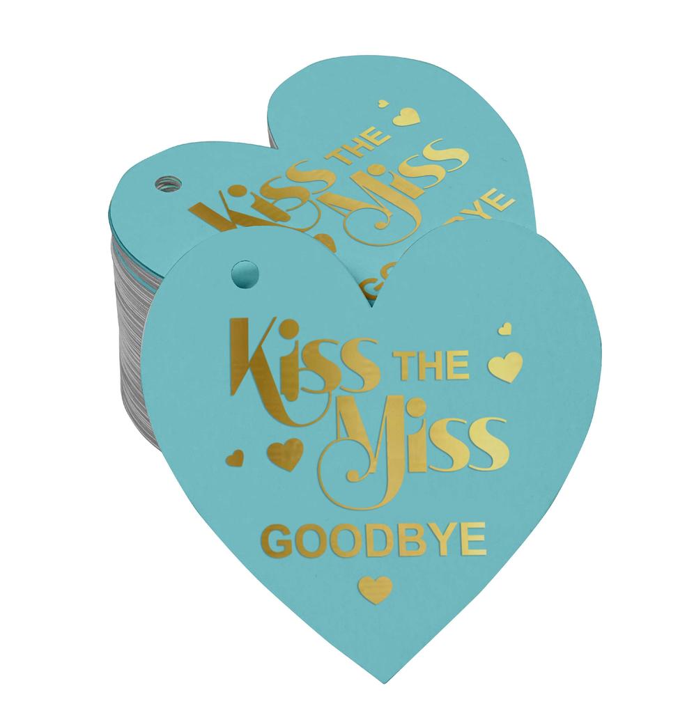 Inkdotpot 100 шт. в упаковке. Бирка из настоящей серебряной фольги с поцелуем «Мисс на прощание» на девичник.