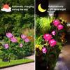 Plug-in Rose LED Solar Light Simulation Flower Decoration Outdoor Solar Garden Light Fairy Swaying Solar Flower Lamp Lawn