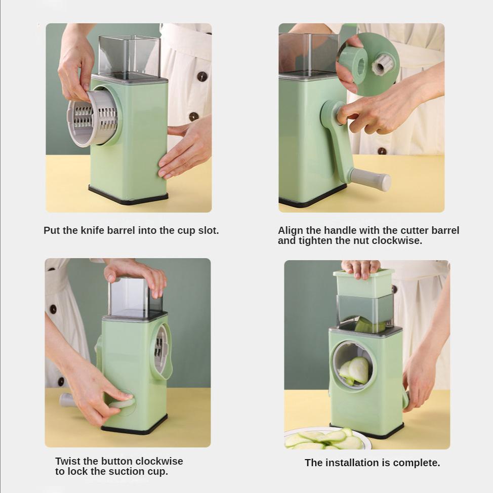 Multifunctional Vegetable Cutter Slicer Rotary Grater Scraping and Slicing Potato Radish Coarse Household Kitchen Tool Items