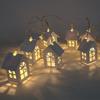 Warm White Wooden House Light Strings Waterproof Wood House LED String  Window Display