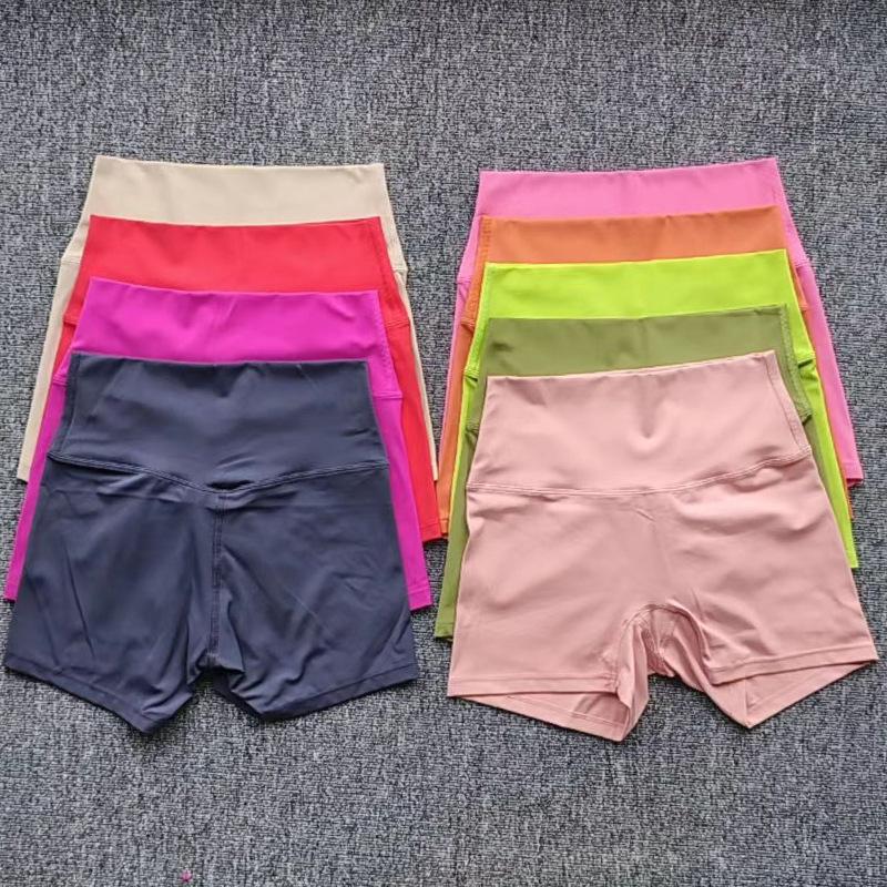 Женские шорты для йоги с высокой посадкой, нейлон, облегающие, высокая эластичность