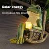 Solar Frog Night Light Waterproof Resin Rocking Chair Frog Figurine Solar Lights Garden Frog Statue Outdoor Decoration Light