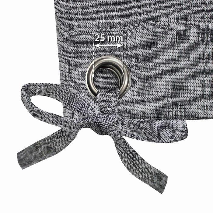 Rideau Voilage - Charlotte - Anthracite - 140 X 240 Cm - 100% Polyester - 8 Nouettes