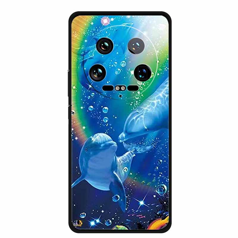 Для Xiaomi 14 Ultra 5G Чехол 6,73'' Животные Расписной Силиконовый Мягкий ТПУ Чехлы для Xiaomi 14Ultra Ударопрочный Чехол Ракушки Крутой Волк