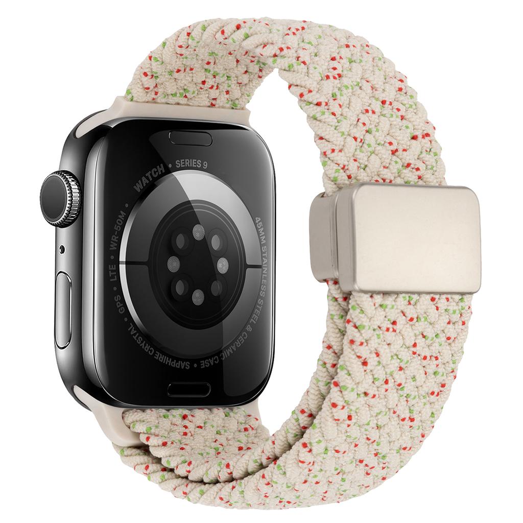 Ремешок для Apple Watch Series 10 Ultra 9 8 7 SE 6 5 4 3 2 1 46 мм 49 мм 45 мм 44 мм 42 мм, нейлоновый регулируемый ремешок с магнитной застежкой