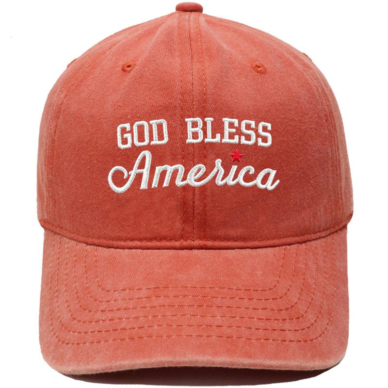 Вышитая бейсболка 'God Bless America' Винтажная папина кепка Повседневная солнцезащитная кепка для мужчин и женщин, европейская и американская