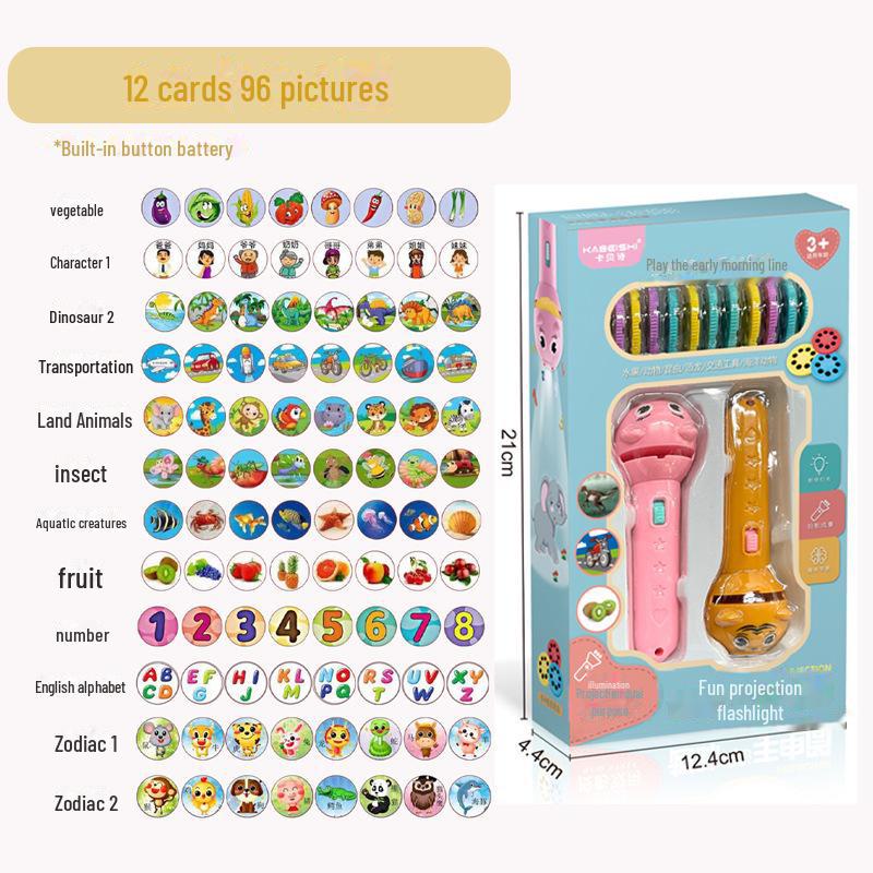 Фонарик-проектор для раннего развития детей - интерактивный ночник в подарок для мальчиков и девочек