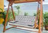 Garden Cushion for Bench with High Side and Piping, Swing, Waterproof with Strings Tied + Small Cushions