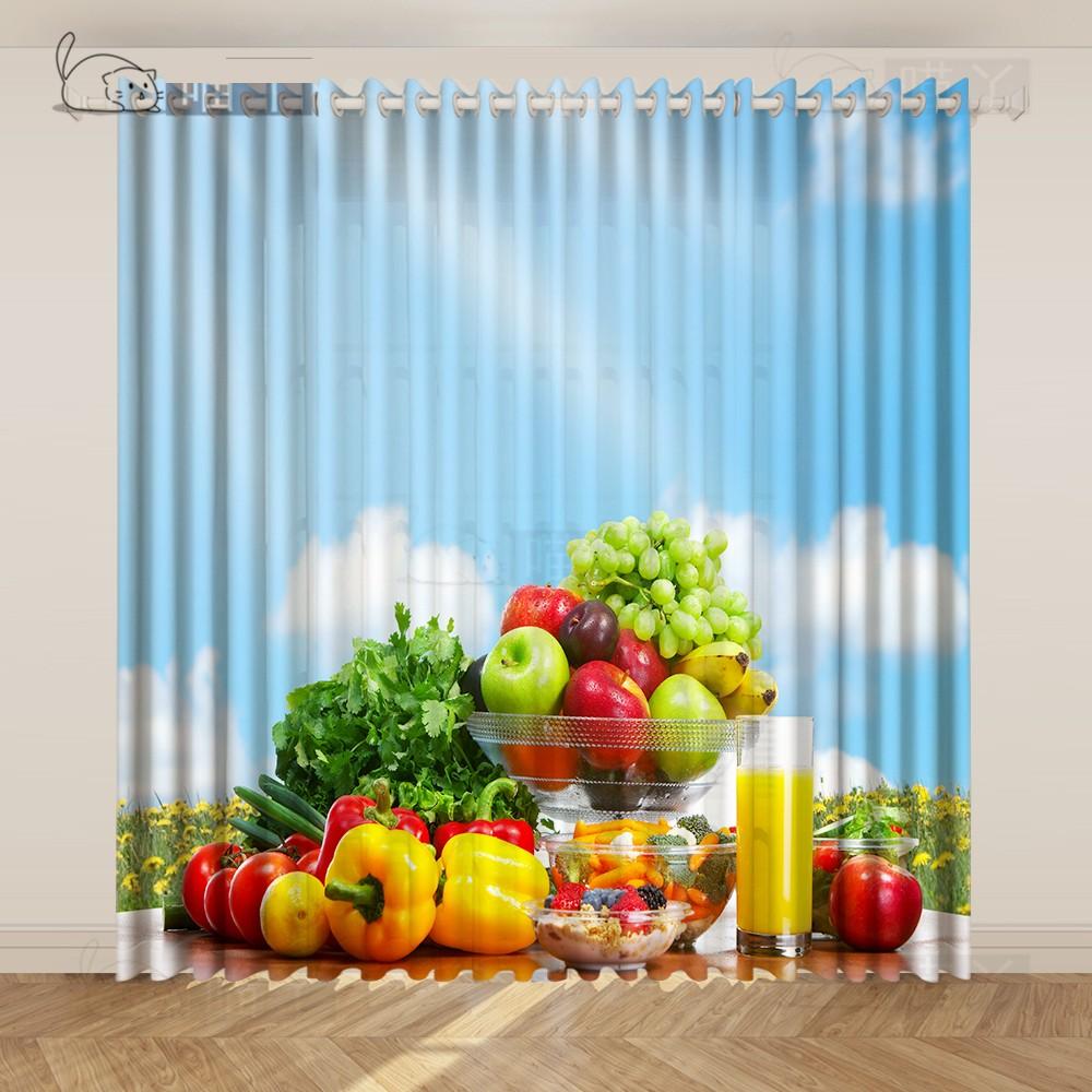Дешевые кухонные шторы Кухня Еда Овощи Фрукты Печатные шторы Короткие шторы 2 панели rideaux chambre cortinas de salon
