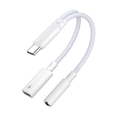 Легкий USB C на 3,5 мм Конвертер Тип C Адаптер для зарядки 2 в 1 с быстрой зарядкой 15 Вт Декодирование 16 бит 48 кГц