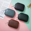 Slim Wallet for Women Soft Cow Leather Womens Coin Purse Genuine Leather Zipper Coin Wallet Casual Key Holder Small Money Bag AVE
