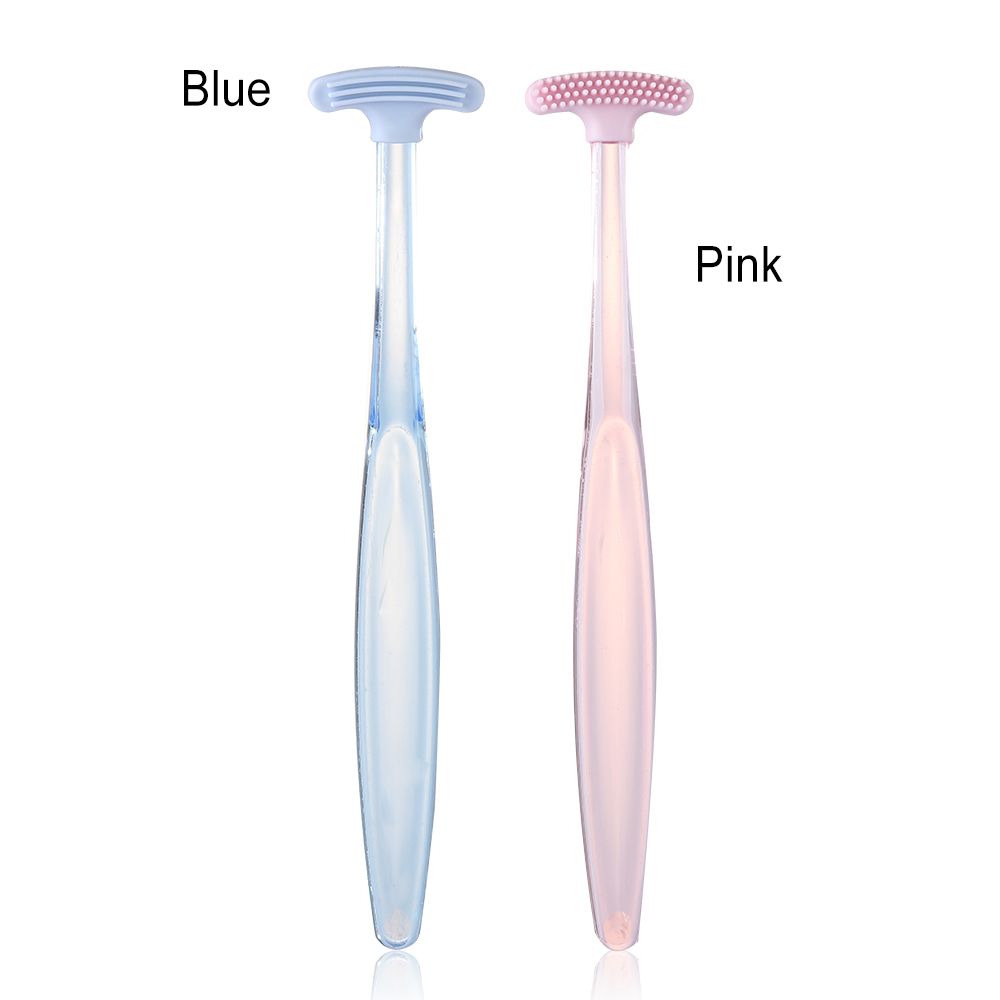Soft Silicone Bad Breath Hygiene Double sided Cleaner Brush Tongue Scraper  Oral Clean Dental Care