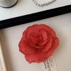 Cloth Red Rose Hairpin Bohemian Style Girl Hair Clip Sweet Flower Hair Clip  Summer