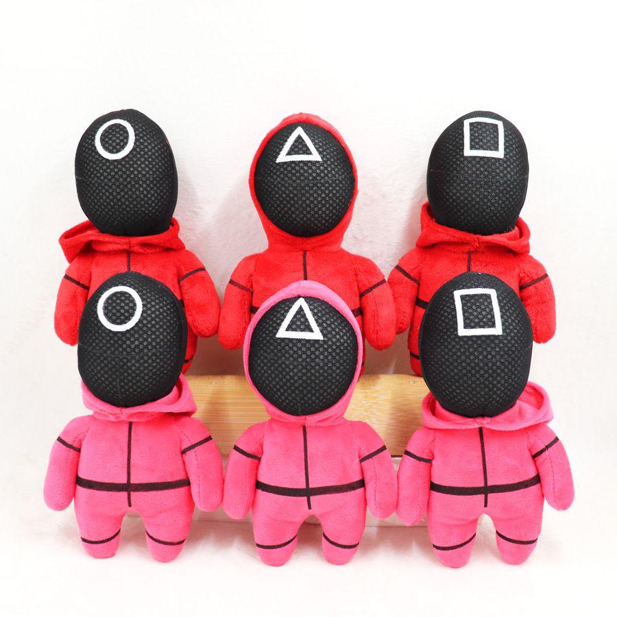 Красный плюшевый работник-охранник из игры «Игра в кальмара», главный человек 001 456 218, мягкая кукла
