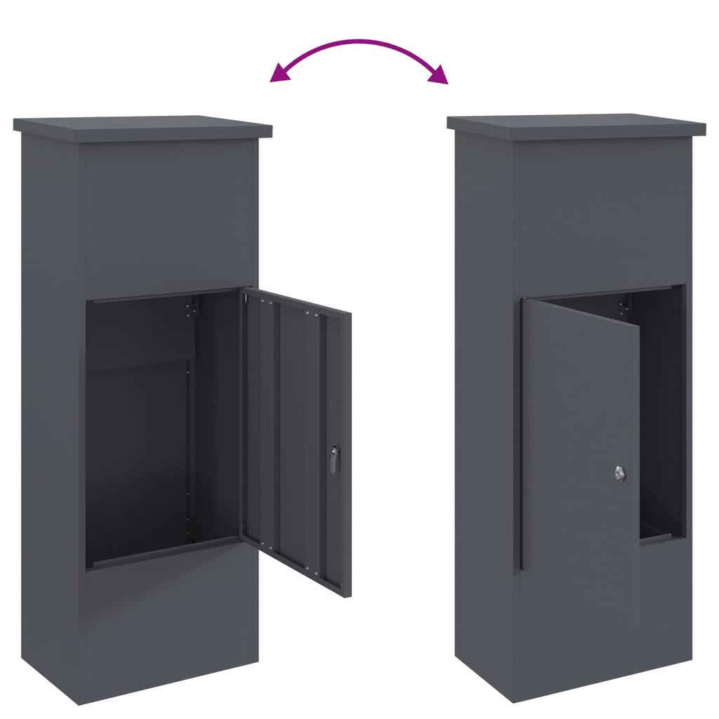 Parcel Drop Box with Storage Anthracite 44.5 x 29 x 110.5 cm Steel