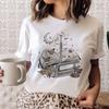 New Tee Fashion Book Flower Butterfly Tshirts Women Summer Tshirt Top Lady Print Female Clothes Short Sleeve Graphic TShirt