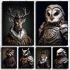 Animal Portraits Gothic Owl Fox Rabbit Deer Tiger Bird Poster Prints Canvas Printing Wall Art Picture for Living Room Home Decor