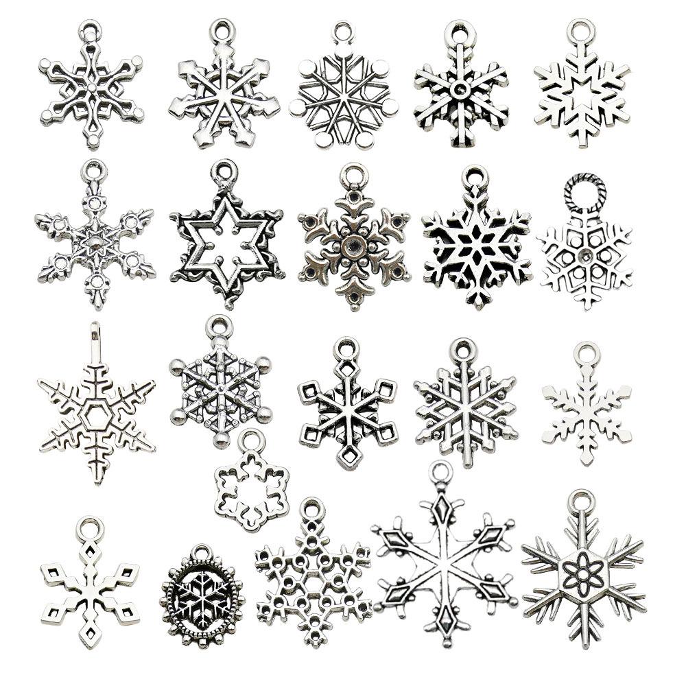 50-Piece Christmas Alloy Enamel Charms Set: Mixed Style DIY Pendants and Dangle Charms.
