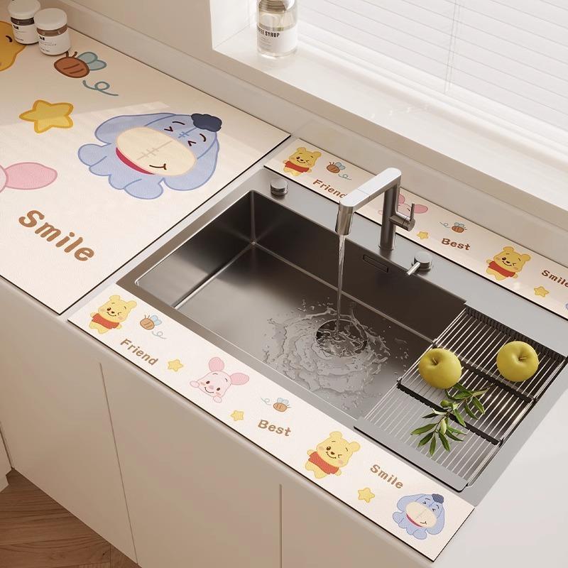 3 шт. Кухонный смеситель Диатомовая земля Пробка для воды Коврик для слива Впитывающий коврик для столешницы в ванной Длинная узкая подставка-костер