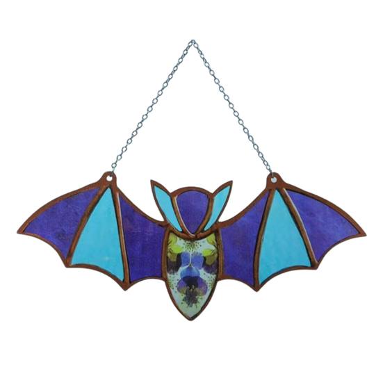 Хэллоуин подвесной стеклянный ловец солнца украшение акриловый 2D летучая мышь орнамент готический автомобиль зеркало заднего вида декор для дома окна стены автомобиля