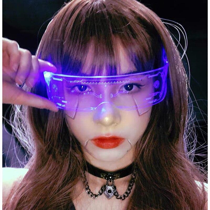 Cyberpunk Futuristic Technology Sense Glasses Sci-fi Led Bungee Ins Male Net Red Female Bar Glowing Sunglasses