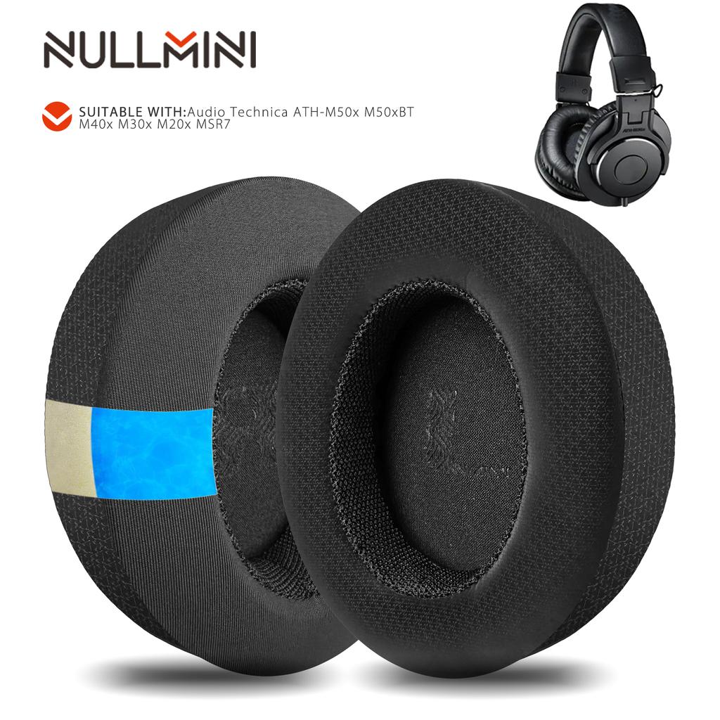 Nullmini Replacement Earpads for Audio Technica ATH-M50x M50xBT M40x M30x M20x MSR7 Headphones Cooling Gel Ear Pads Headband