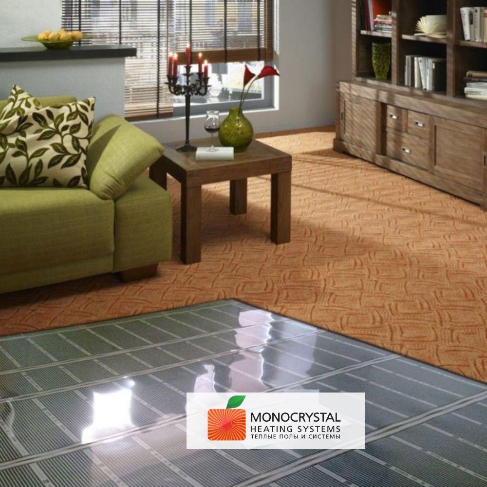 Пленочный теплый пол Monocrystal 5м²/1000 Вт комплект под любые покрытия ЭНП- 1/5ПК з терморегулятором