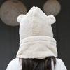 Шапка Шарф Перчатки Интегрированные Зимние Флисовые Милые Теплые Плюшевые Шапки Утолщенная Защита Ушей Защита Шеи Велосипедная Защита Шеи