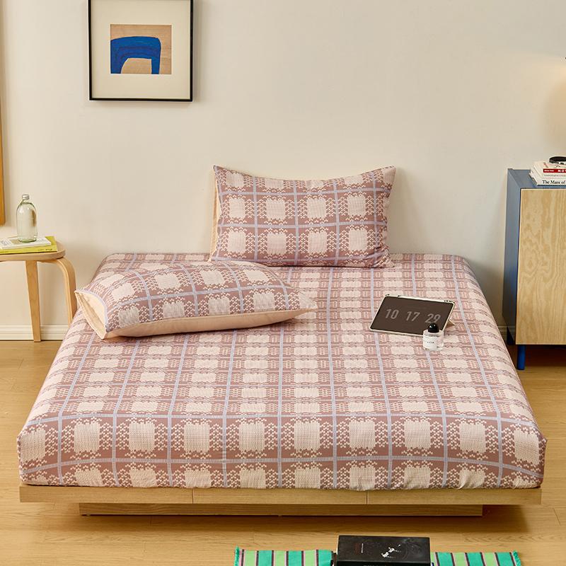 100% Хлопковая Простыня Приятная к коже Простыня на резинке Простой стиль Покрывало для кровати Эластичное Постельное белье простыня (Наволочка Нужен заказ)