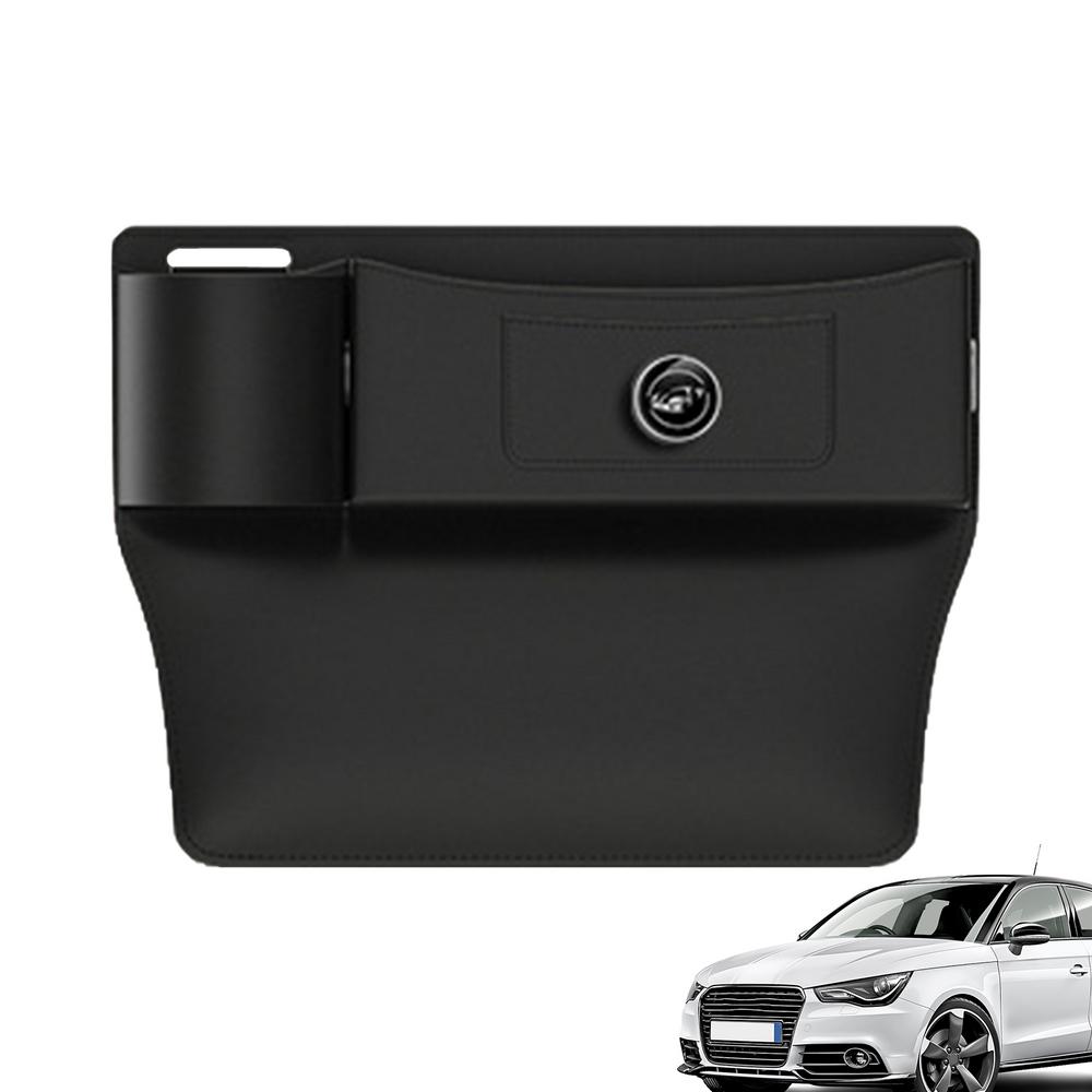 Car Seat Crevice Filler Auto Leather Seat Filler Box Car Seat Slot Storage Box With Reserved Charging Holes For Storing Cards Ke