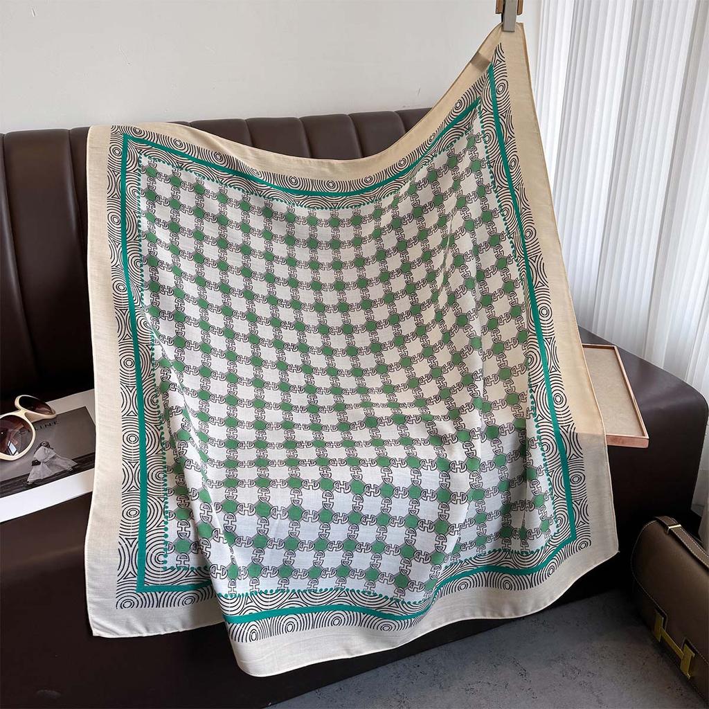 Square Scarf Headscarf Retro Imitation Wool Fashion Scarf Scarf Scarf Dual-purpose Shawl Scarf Spring and Summer Women