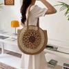 Yogodlns Летняя пляжная полая соломенная женская сумка на плечо, винтажная сумка с верхней ручкой, большая вместительная сумка из ротанга