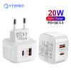 Зарядное устройство USB Type C для iPhone 13 12 11 Pro, США/ЕС, с быстрой зарядкой QC3.0 PD 20W, USB-C, дорожный адаптер питания