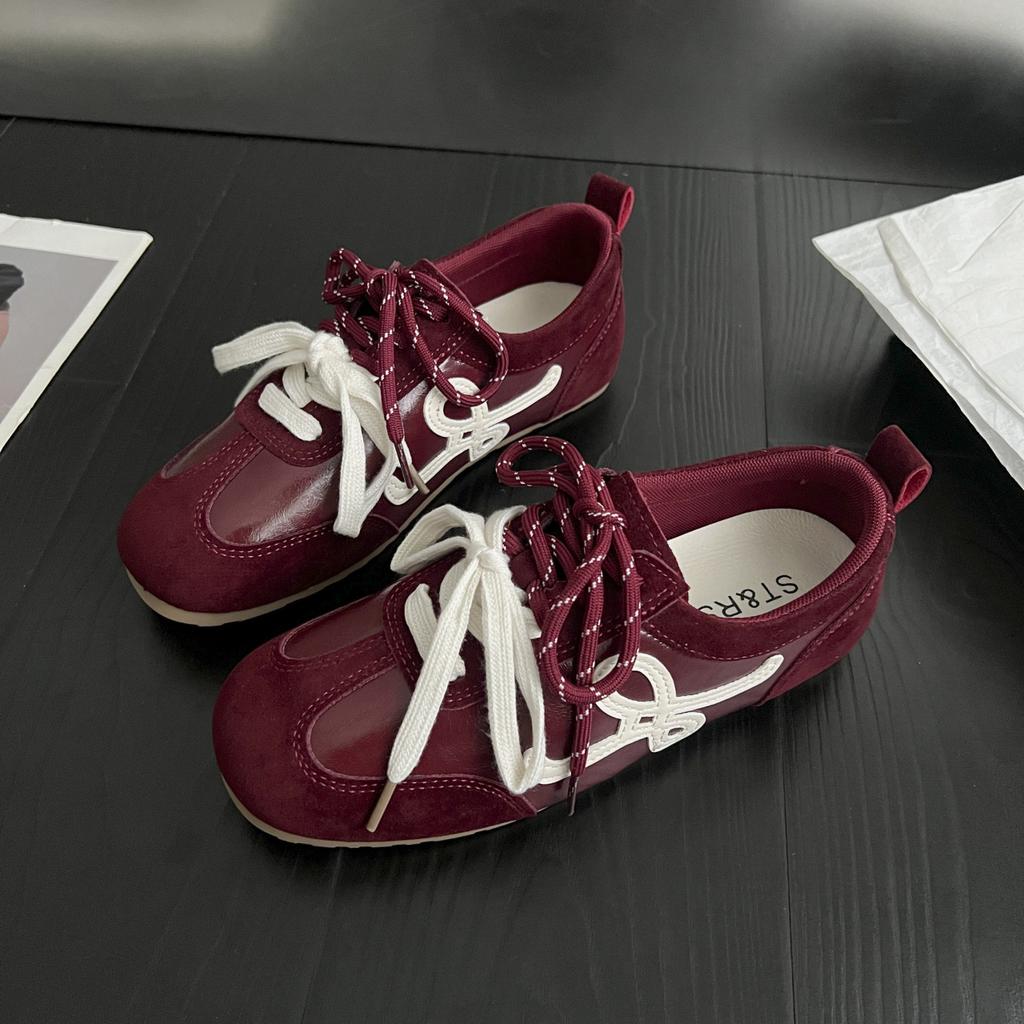 Нишевые кроссовки с круглым носком, уродливо-милые, в стиле ретро, немецкие тренировочные кроссовки, женские, 2025 новые, на плоской подошве, с внутренней высотой, повседневные, кеды Forrest Gump